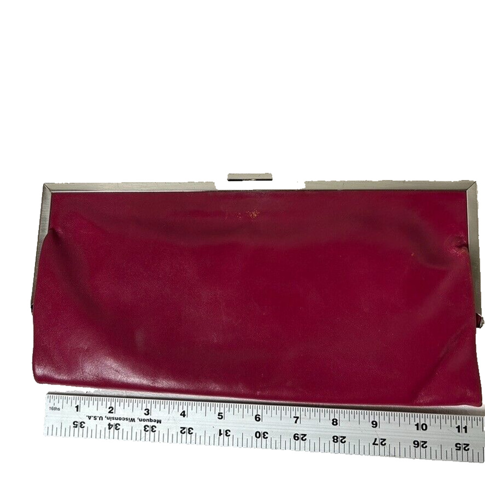 Hobo International Fuchsia leather kisslock frame clutch Boho Cottagecore Basic